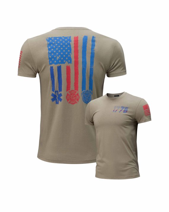 From The Flag- Men's American Flag Shirt 1776 Patriotic Graphic Tee