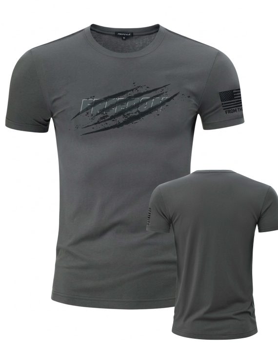 From The Flag-Men's Freedom Graphic T-Shirt American Flag Short Sleeve Tee - Military Casual Tops