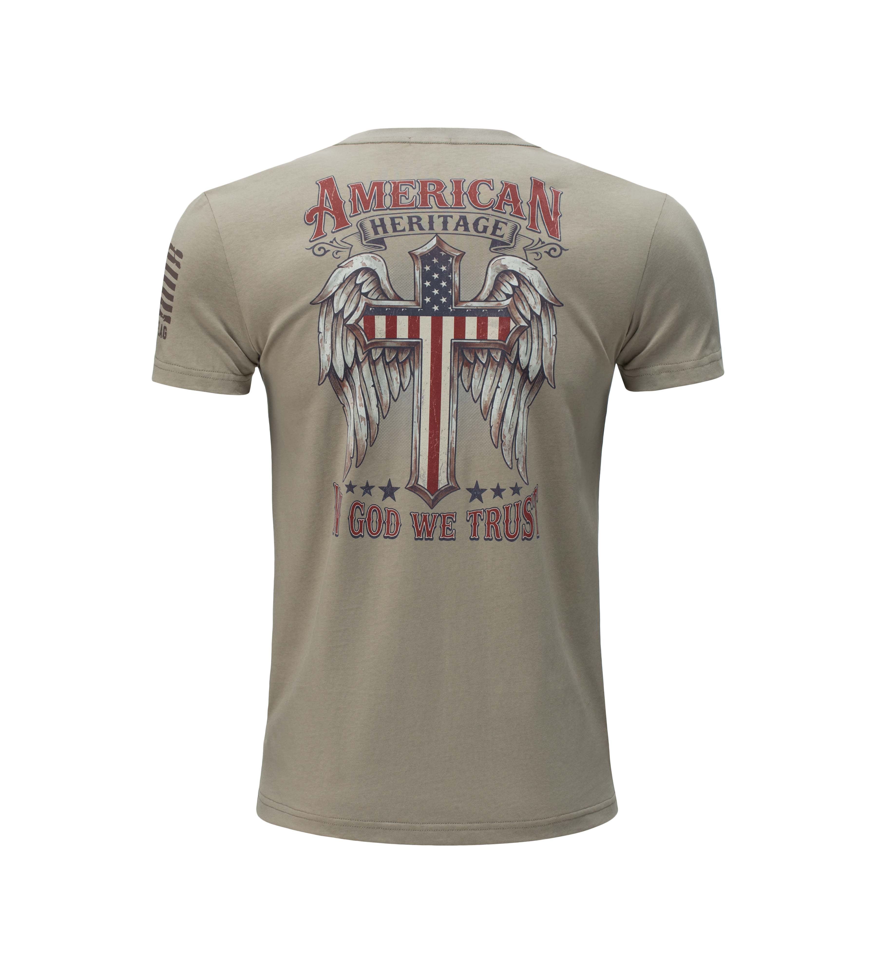 From The Flag-Men's American Flag Shirt Faith Over Fear Short Sleeve Graphic Tee - Military Casual Tops - Image 3