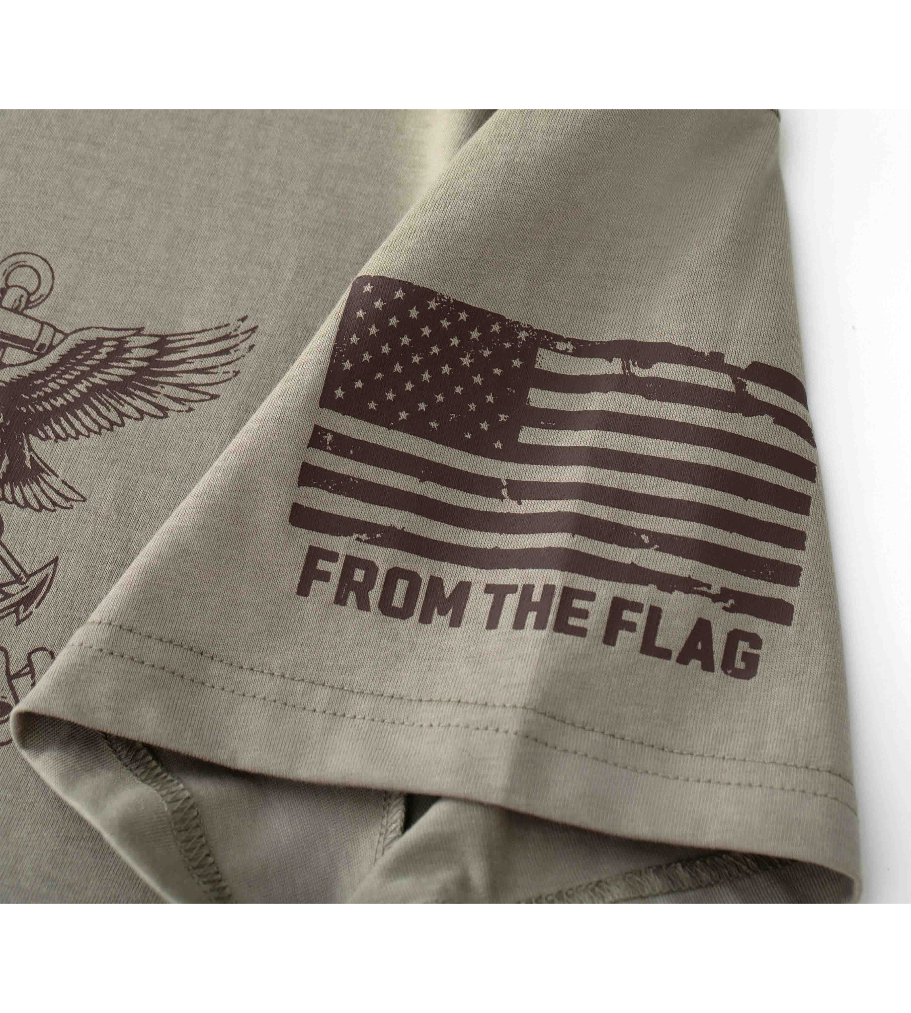 From The Flag-Men's American Flag Shirt Faith Over Fear Short Sleeve Graphic Tee - Military Casual Tops - Image 6