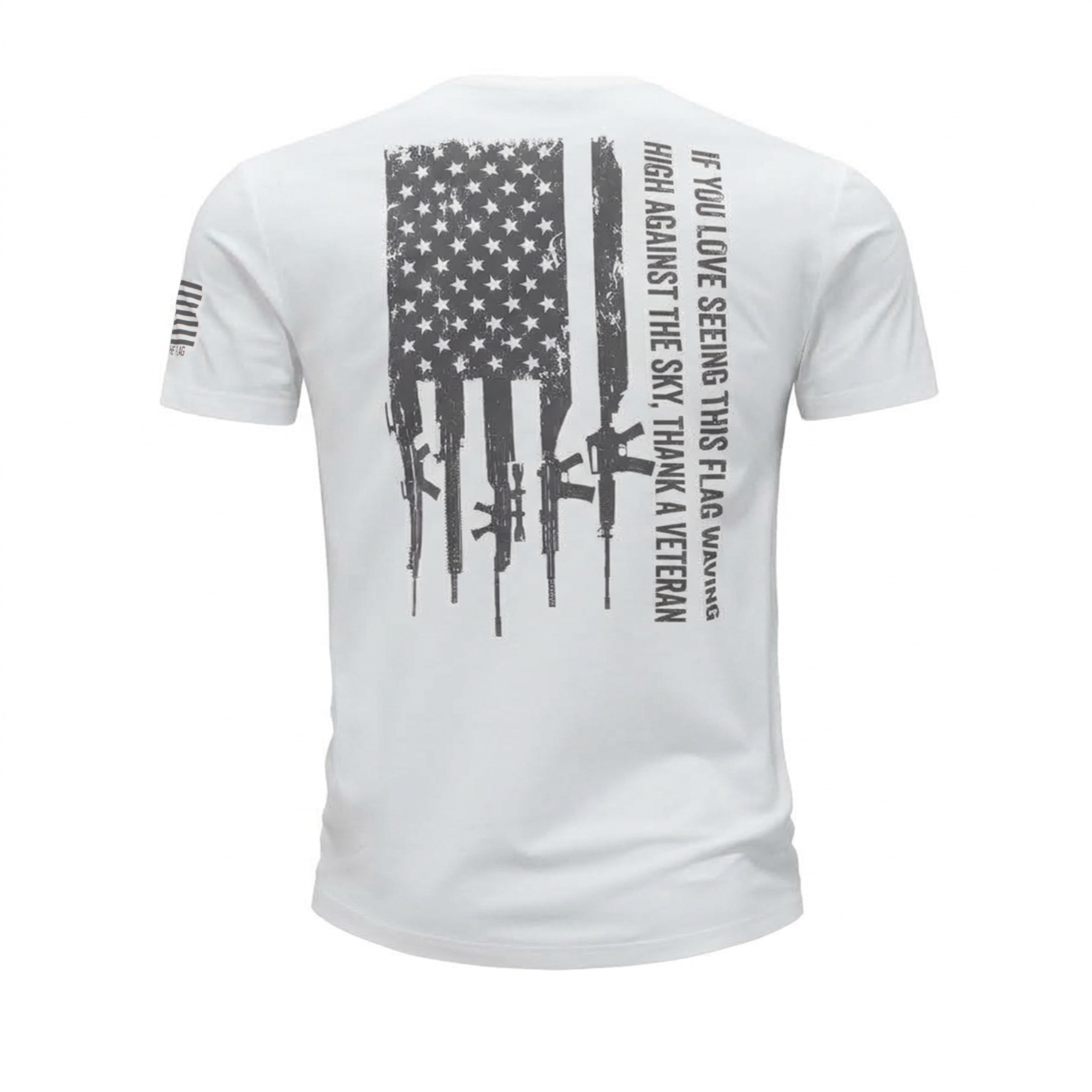 From the Flag Men's American Flag Veteran T-Shirt - Graphic Tees Military Short Sleeve T Shirt - Image 4