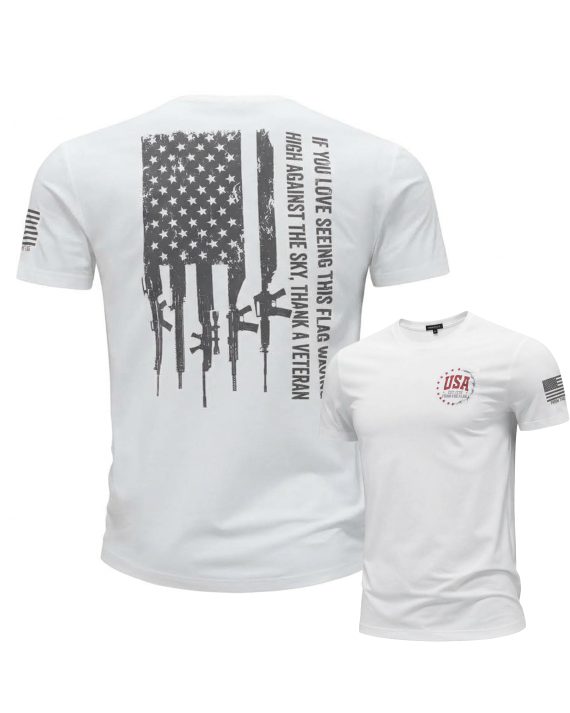 From the Flag Men's American Flag Veteran T-Shirt - Graphic Tees Military Short Sleeve T Shirt