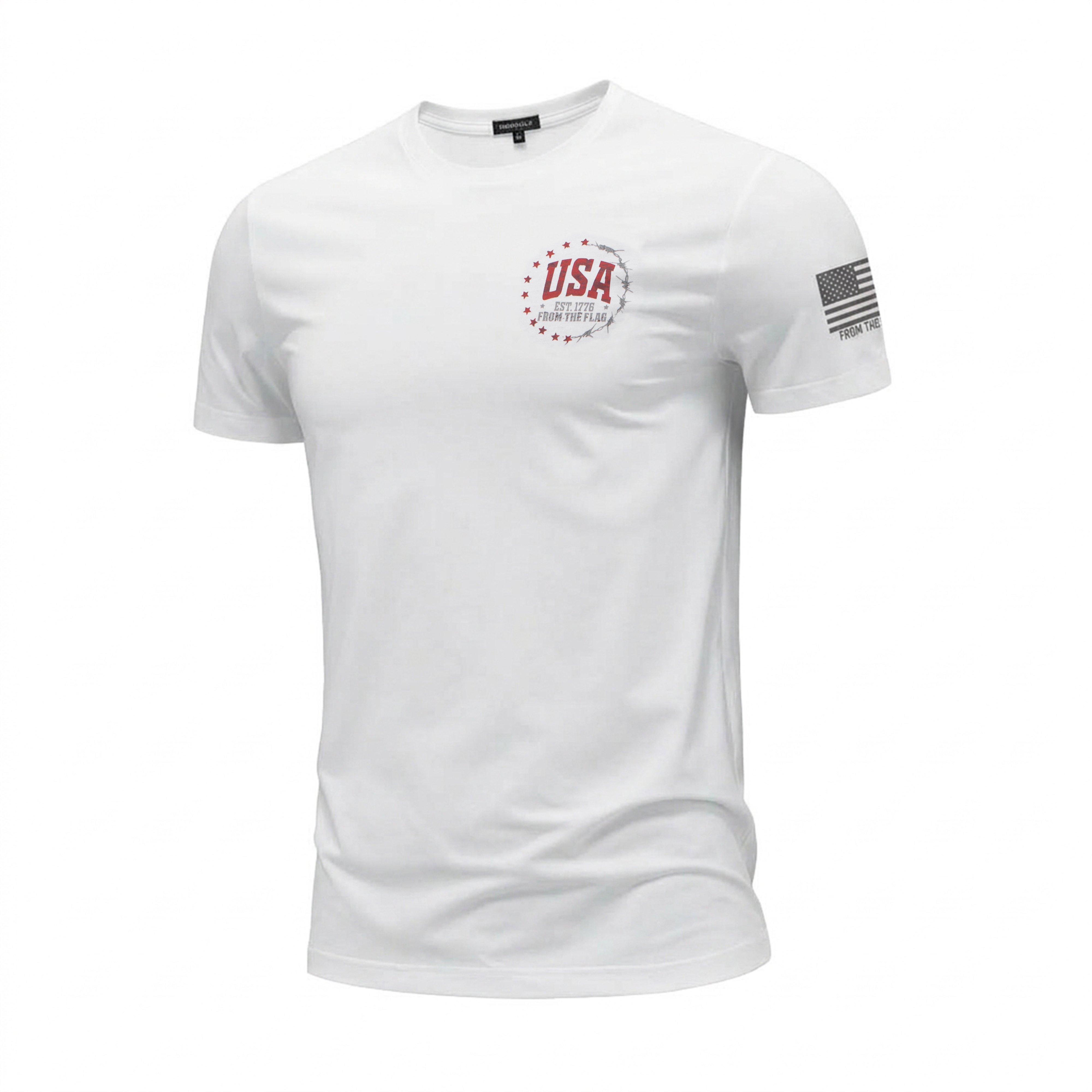 From the Flag Men's American Flag Veteran T-Shirt - Graphic Tees Military Short Sleeve T Shirt - Image 5